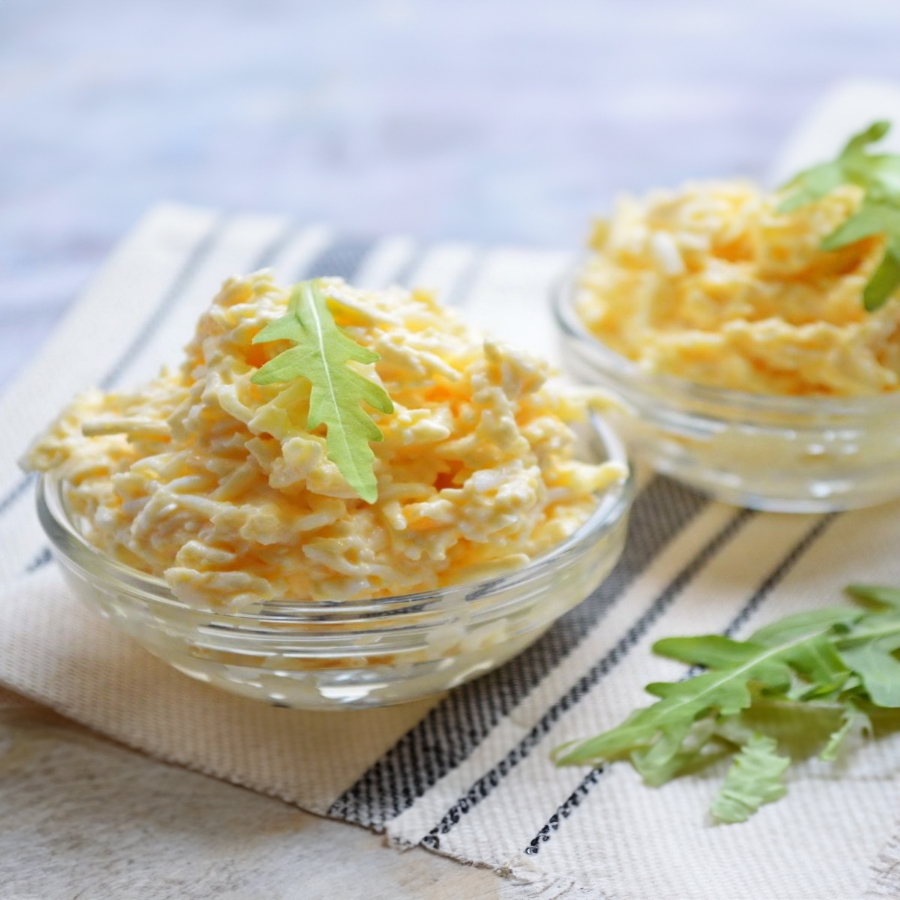 Creamy Egg and Cheese Salad with Garlic